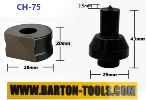 Busbar Tools Accessories Hydraulic Punching Round Dies 4-22mm / Punch Die / Mata Pon Hidrolik untuk CH-75 BARTON 1 ch_75_dies