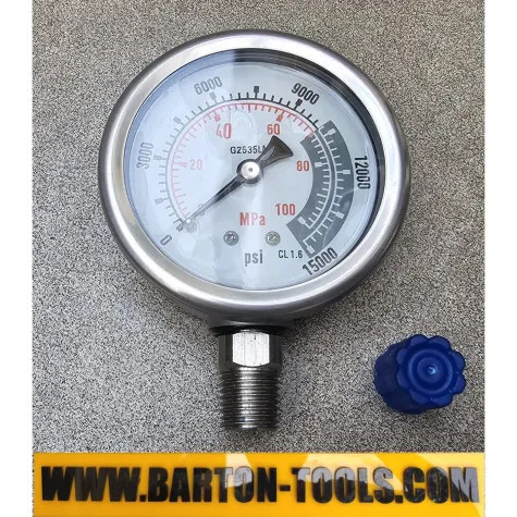 Pressure Gauges Pressure Gauge 2.5" 1000Bar 15000psi 1/4" NPT G2535LM BARTON 1 pressure_gauge_g2535lm